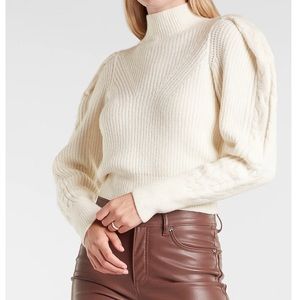 Puff Sleeve Open Back Sweater